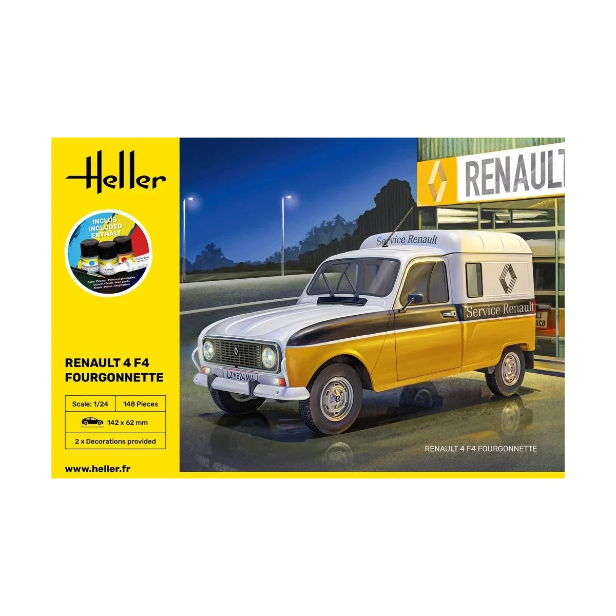 Maquette Starter Kit Renault 4 F4 Fourgonnette 1/24 + colle et pein... Maquette Starter Kit Renault 4 F4 Fourgonnette 1/24 + colle et pein...