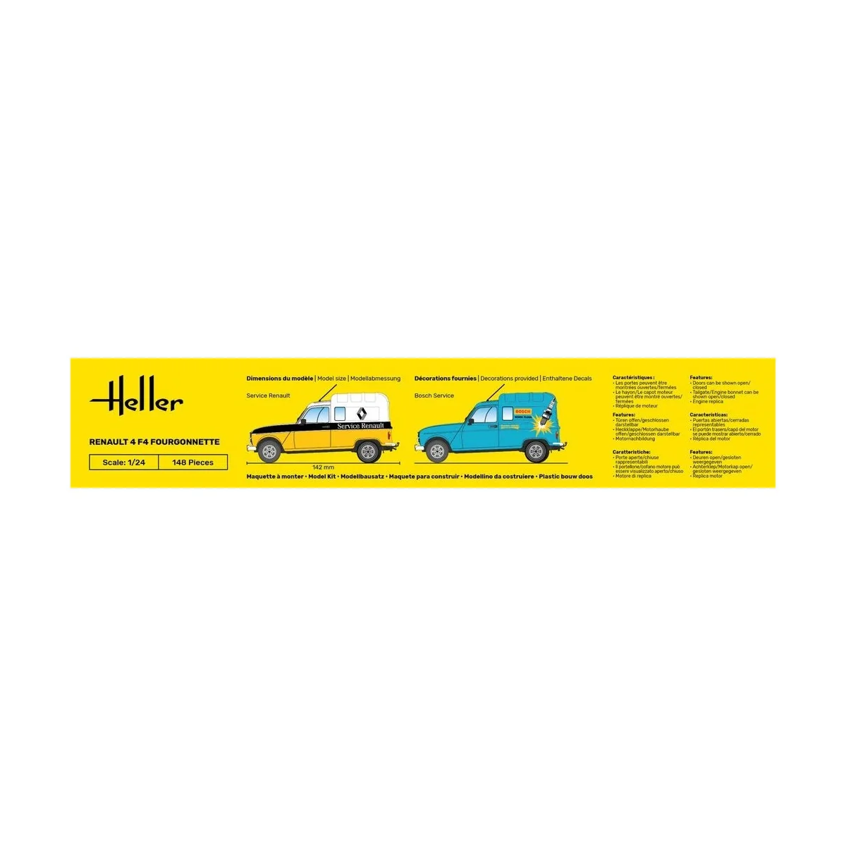 Maquette Renault 4 F4 Fourgonnette 1/24 - Heller 82700 - HEL-82700