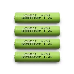 Pack de 4 accus NiMH AAA Konect 800 mAh avec boîte de rangement - K...