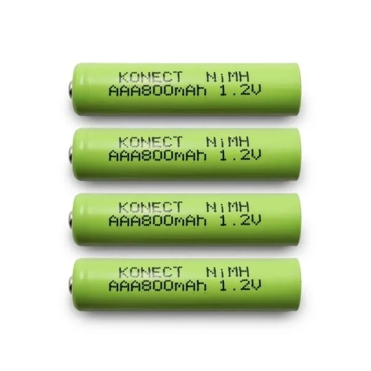 Pack of 4 Konect 800mAh AAA NiMH rechargeable batteries with storage case - K... KN-NI1.2-AAA-800-Pack of 4 Konect 800mAh AAA NiMH batteries with storage case