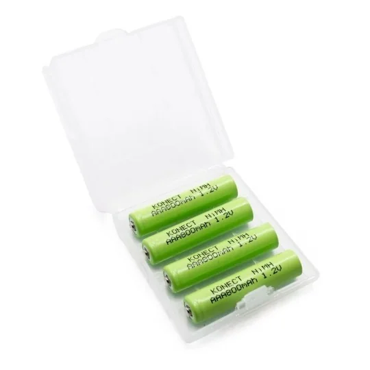 KN-NI1.2-AAA-800-Pack de 4 accus NiMH AAA Konect 800 mAh avec boîte de rangement