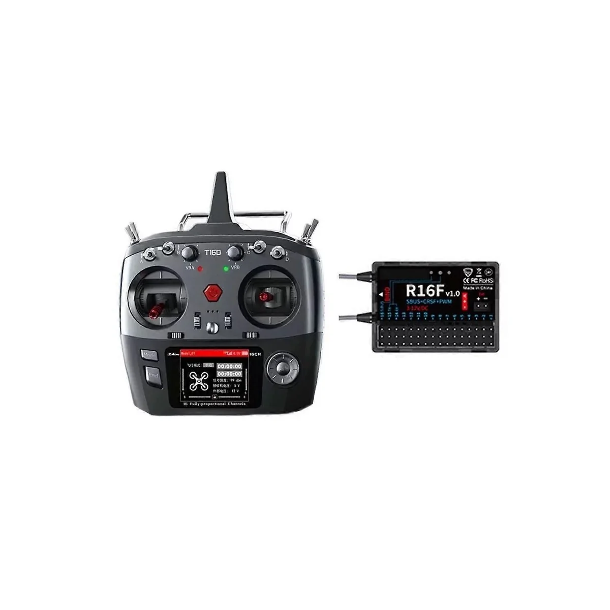 Radio Radiolink T16D 16 voies 2,4 GHz avec récepteur R16F - RDL-T16... Radio Radiolink T16D 16 voies 2,4 GHz avec récepteur R16F - RDL-T16...