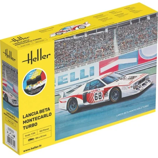 Maquette Lancia Beta Montecarlo Turbo Gr.5 1/24 + colle et peinture... HEL-56741-Maquette Lancia Beta Montecarlo Turbo Gr.5 1/24 + colle et peintures - Heller 56741