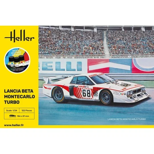 Maquette Lancia Beta Montecarlo Turbo Gr.5 1/24 + colle et peinture... HEL-56741-Maquette Lancia Beta Montecarlo Turbo Gr.5 1/24 + colle et peintures - Heller 56741