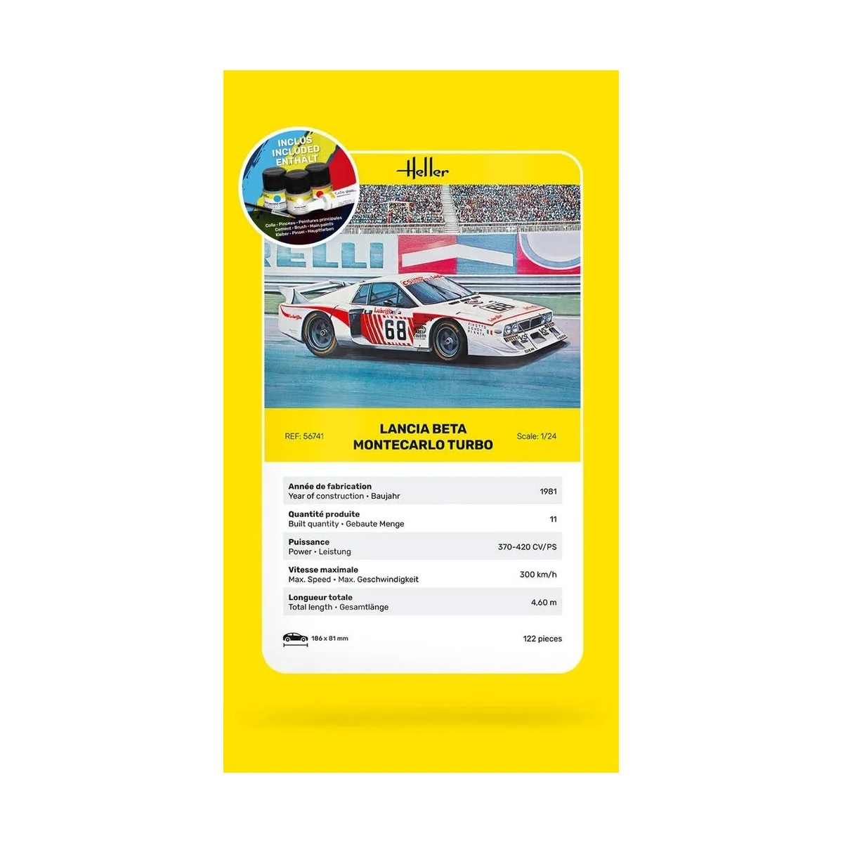 Maquette Lancia Beta Montecarlo Turbo Gr.5 1/24 + colle et peinture... Maquette Lancia Beta Montecarlo Turbo Gr.5 1/24 + colle et peinture...