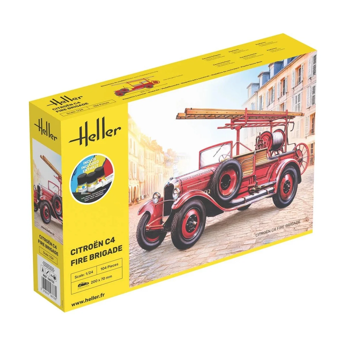 Citroën C4 Fire Engine 1/24 scale model kit + glue and paints - Hel... Citroën C4 Fire Engine 1/24 scale model kit + glue and paints - Hel...