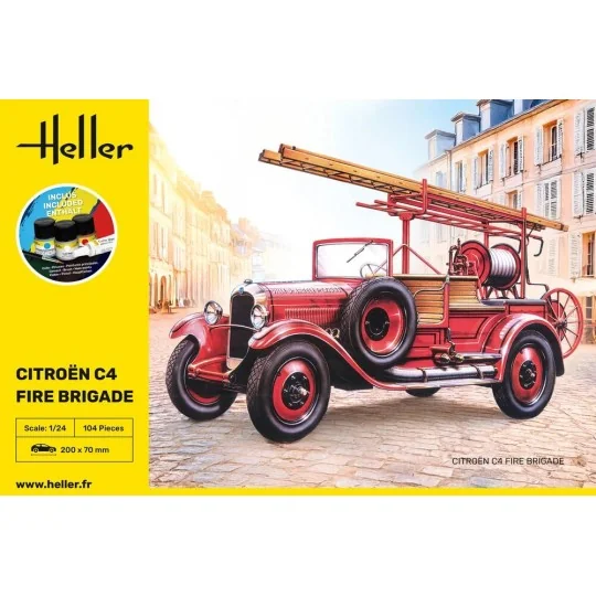 Maquette Citroën C4 Pompier 1/24 + colle et peintures - Heller 5673... HEL-56733-Maquette Citroën C4 Pompier 1/24 + colle et peintures - Heller 56733
