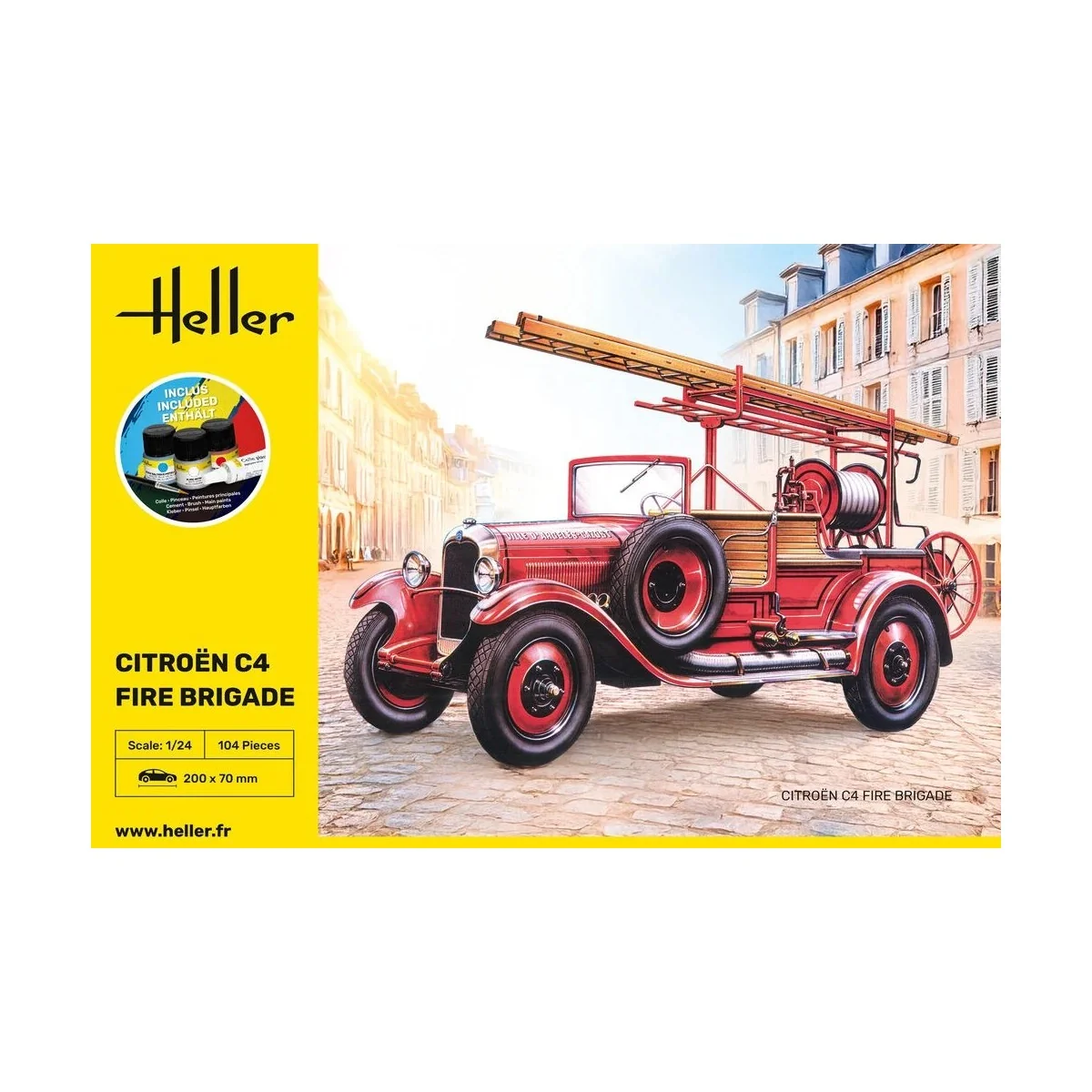 Citroën C4 Fire Engine 1/24 scale model kit + glue and paints - Hel... Citroën C4 Fire Engine 1/24 scale model kit + glue and paints - Hel...