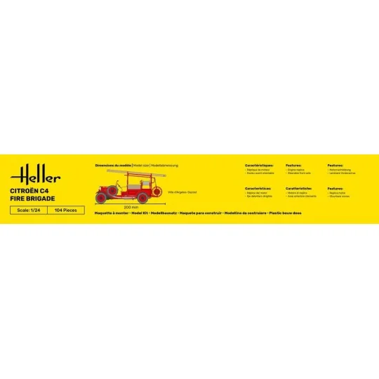 Maquette Citroën C4 Pompier 1/24 + colle et peintures - Heller 5673... HEL-56733-Maquette Citroën C4 Pompier 1/24 + colle et peintures - Heller 56733