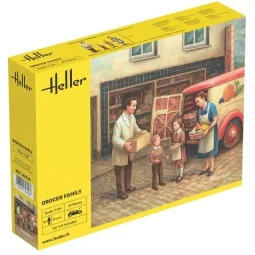 Kit figurines Famille d'épiciers 1/24 Heller 82758 - HEL-82758