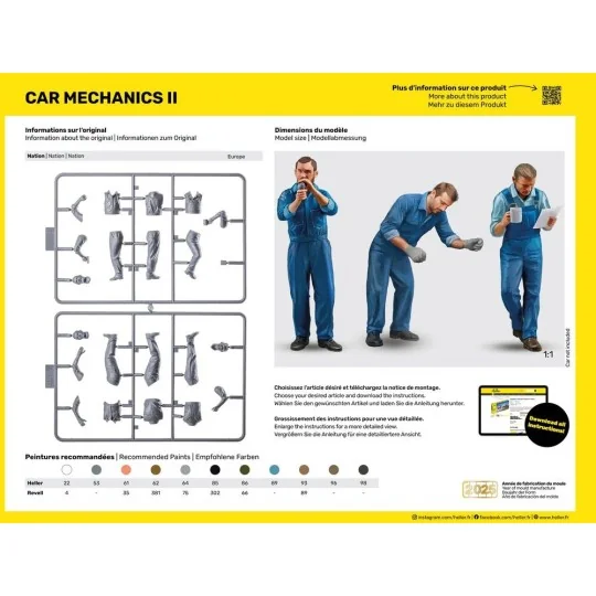 HEL-82756-Figurines mécaniciens Car Mechanics II 1/24 Heller 82756
