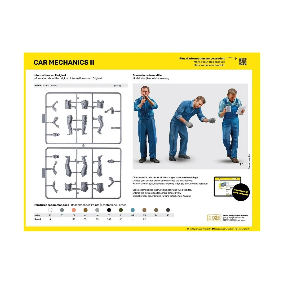 Figurines mécaniciens Car Mechanics II 1/24 Heller 82756 - HEL-82756