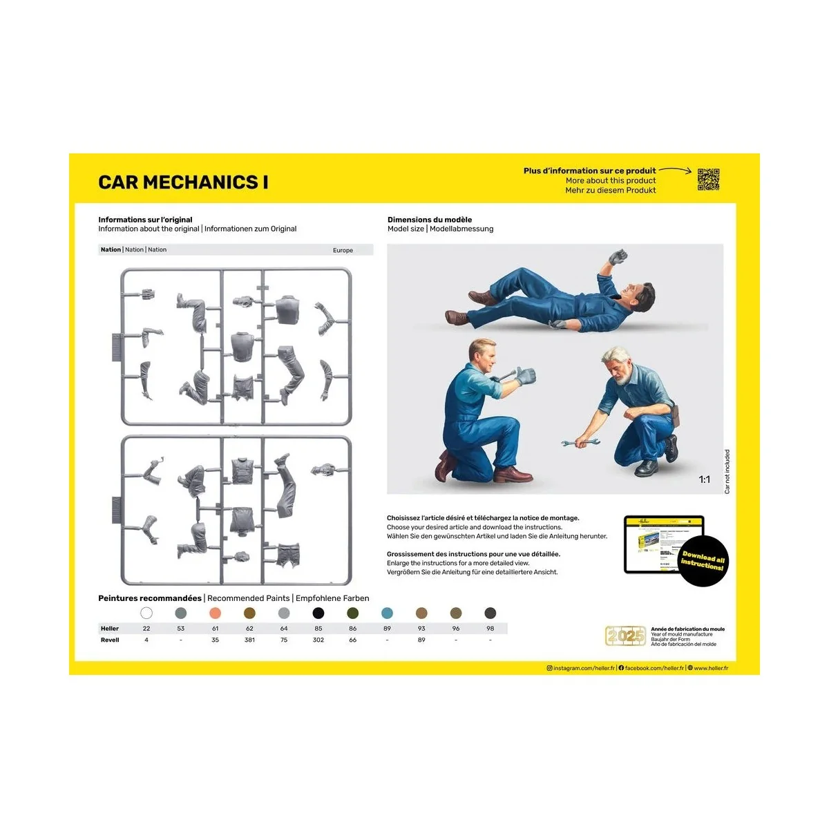 Car Mechanics I car mechanics figurines Heller 82755 1/24 - HEL-82755 Car Mechanics I car mechanics figurines Heller 82755 1/24 - HEL-82755