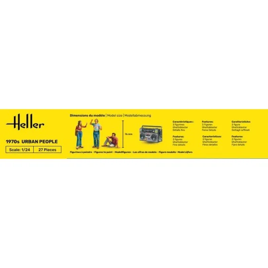 HEL-82757-1970s Townspeople Figurines 1/24 Heller 82757