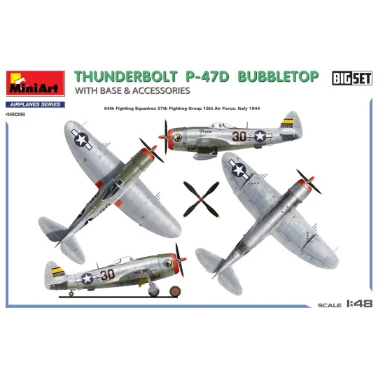 Maquette avion P-47D Thunderbolt Bubbletop avec base 1/48 MiniArt 4... MIN-48018-Maquette avion P-47D Thunderbolt Bubbletop avec base 1/48 MiniArt 48018