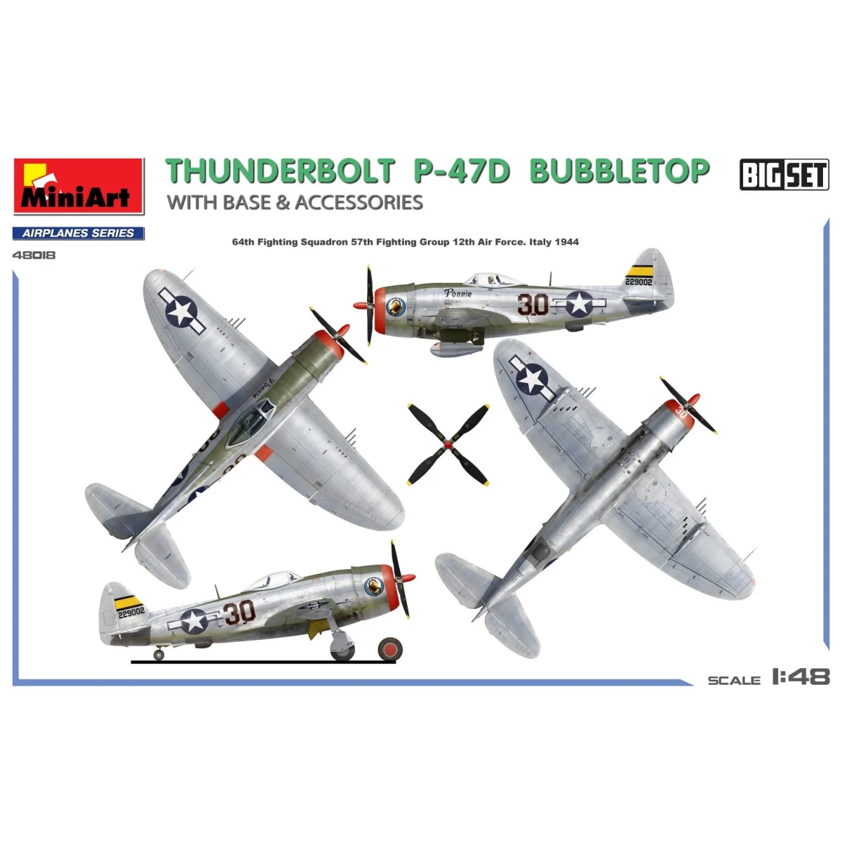 Maquette avion P-47D Thunderbolt Bubbletop avec base 1/48 MiniArt 4... Maquette avion P-47D Thunderbolt Bubbletop avec base 1/48 MiniArt 4...