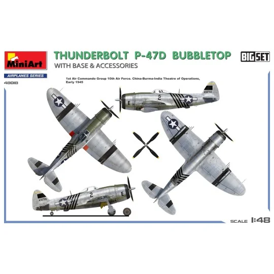 Maquette avion P-47D Thunderbolt Bubbletop avec base 1/48 MiniArt 4... MIN-48018-Maquette avion P-47D Thunderbolt Bubbletop avec base 1/48 MiniArt 48018
