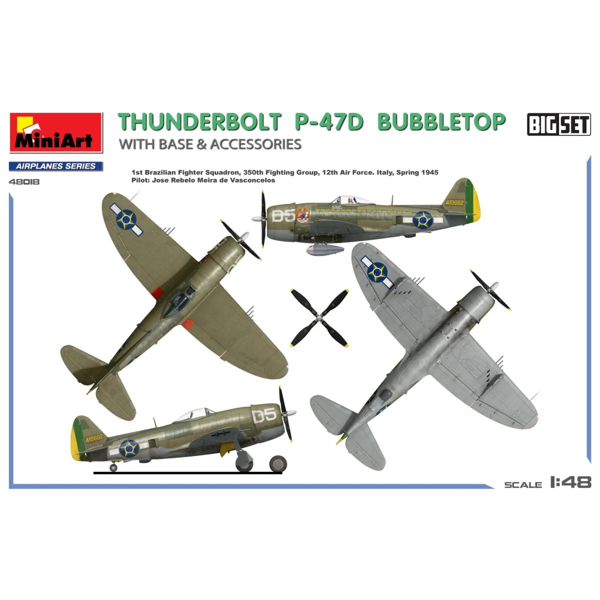 Maquette avion P-47D Thunderbolt Bubbletop avec base 1/48 MiniArt 4... Maquette avion P-47D Thunderbolt Bubbletop avec base 1/48 MiniArt 4...