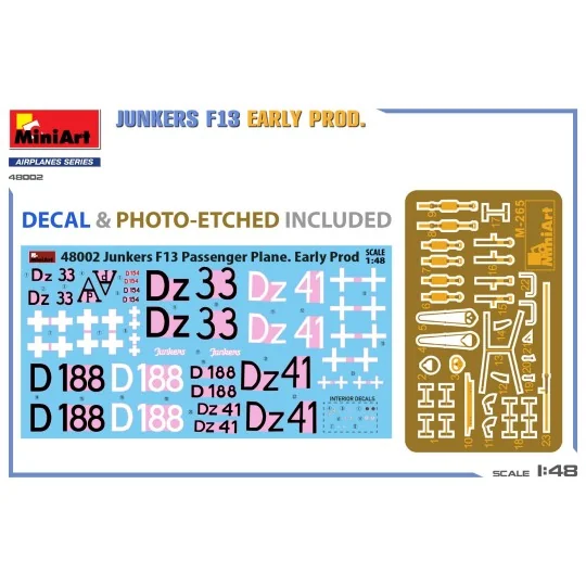 Maquette avion Junkers F13 Early Production 1/48 MiniArt 48002 - MI... MIN-48002-Maquette avion Junkers F13 Early Production 1/48 MiniArt 48002