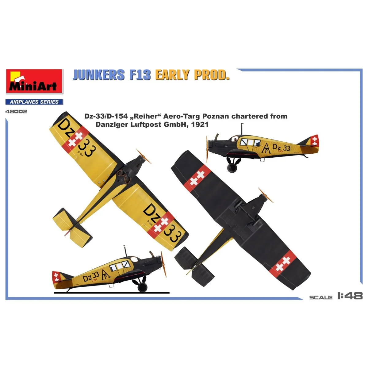 Junkers F13 Early Production Aircraft Model Kit 1/48 MiniArt 48002 ... Junkers F13 Early Production Aircraft Model Kit 1/48 MiniArt 48002 ...