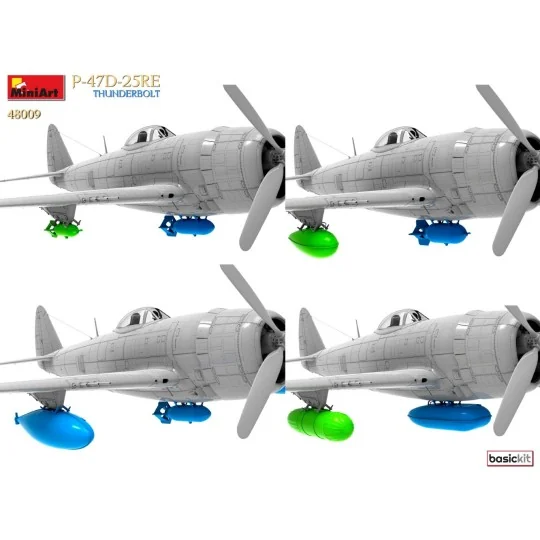 Maquette P-47D-25RE Thunderbolt Basic Kit 1/48 MiniArt 48009 - MIN-... MIN-48009-Maquette P-47D-25RE Thunderbolt Basic Kit 1/48 MiniArt 48009