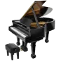ME1028-3D Metal Model Grand Piano Black Metal Earth ME1028