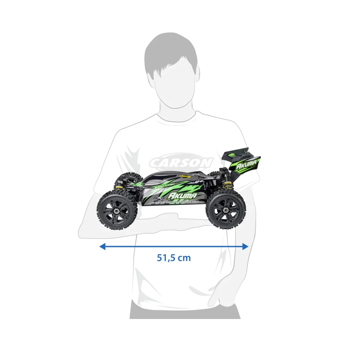 Buggy RC Carson Akuma 4WD 1/8 Brushless RTR vert + accus et chargeu...