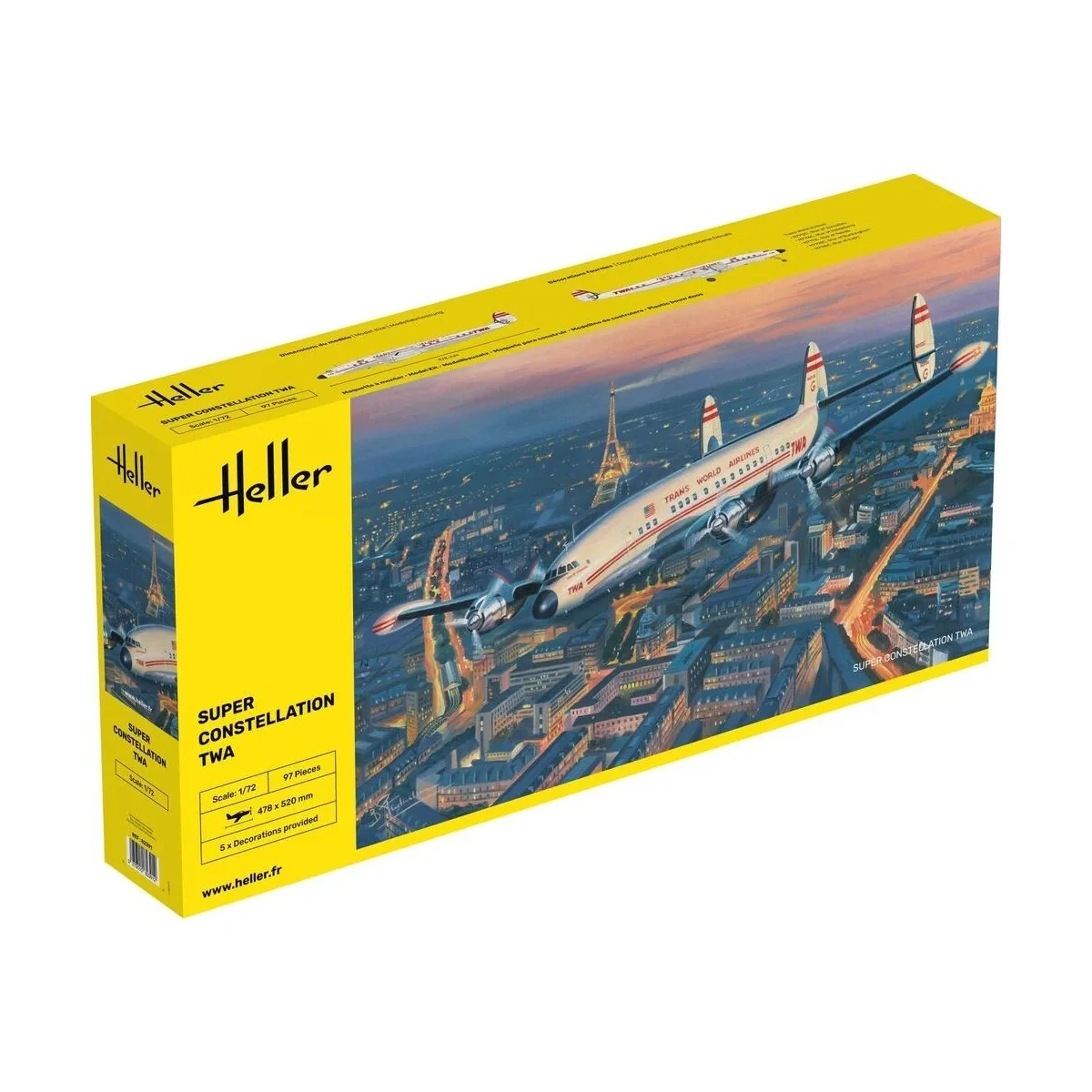 Super Constellation TWA 1/72 Airplane Model Kit Heller 82391 - HEL-... Super Constellation TWA 1/72 Airplane Model Kit Heller 82391 - HEL-...