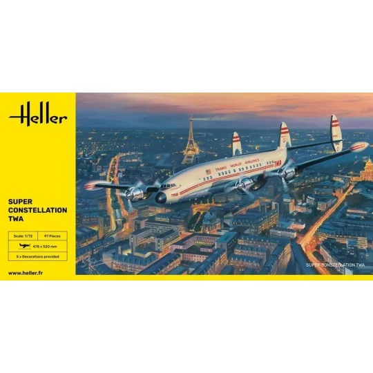 Maquette avion Super Constellation TWA 1/72 Heller 82391 - HEL-82391 HEL-82391-Maquette avion Super Constellation TWA 1/72 Heller 82391