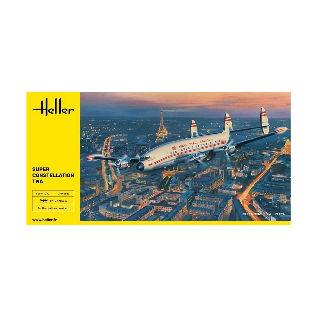 Super Constellation TWA 1/72 Airplane Model Kit Heller 82391 - HEL-... Super Constellation TWA 1/72 Airplane Model Kit Heller 82391 - HEL-...