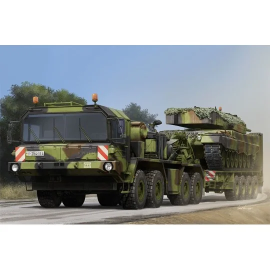 TR01055-Maquette FAUN SLT 50-3 Elefant avec semi-remorque SaAnh.52t 1/35 Trumpeter 01070