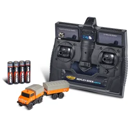 Mercedes Unimog U406 Forestier avec remorque orange 2.4GHz RTR 1/87 Carson
