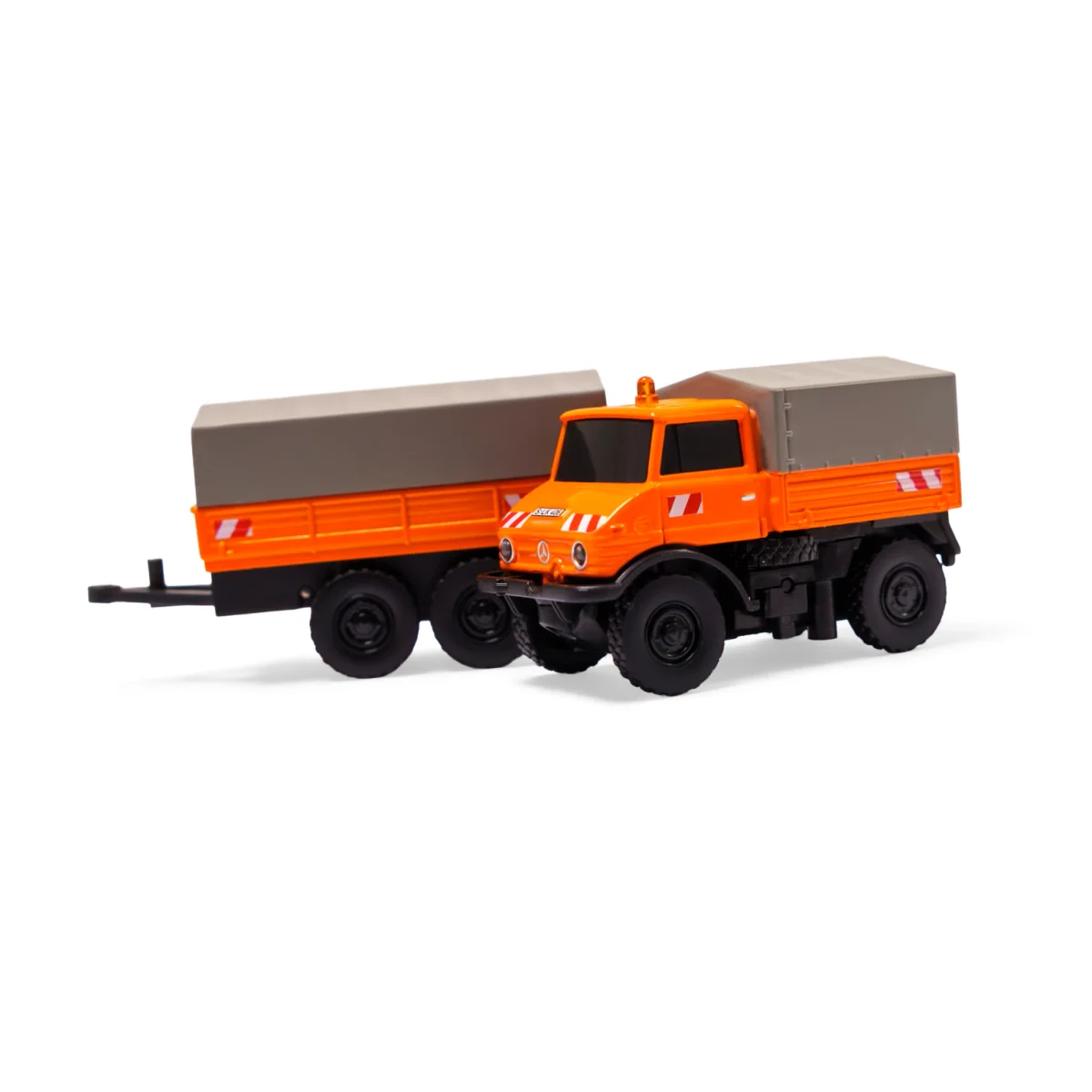 Mercedes Unimog U406 Forestier avec remorque orange 2.4GHz RTR 1/87 Carson