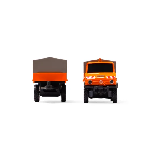 500504177-Mercedes Unimog U406 Forestier avec remorque orange 2.4GHz RTR 1/87 Carson 500504177