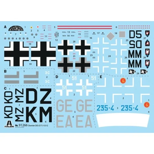Maquette avion Dornier Do 217 J1/J2 Nachtjäger 1/72 - Italeri 91266 - I91266 I91266-Maquette avion Dornier Do 217 J1/J2 Nachtjäger 1/72 - Italeri 91266
