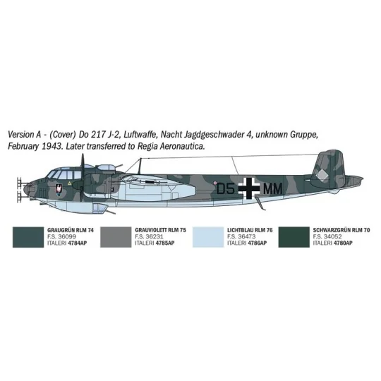 Maquette avion Dornier Do 217 J1/J2 Nachtjäger 1/72 - Italeri 91266 - I91266 I91266-Maquette avion Dornier Do 217 J1/J2 Nachtjäger 1/72 - Italeri 91266