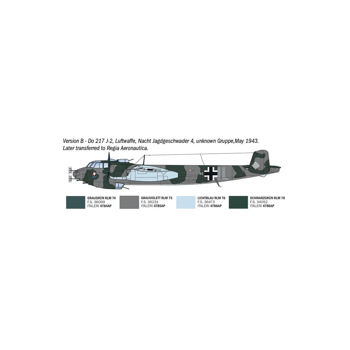 Maquette avion Dornier Do 217 J1/J2 Nachtjäger 1/72 - Italeri 91266 - I91266 Maquette avion Dornier Do 217 J1/J2 Nachtjäger 1/72 - Italeri 91266 - I91266