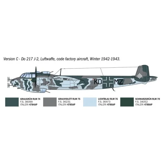 Aircraft model Dornier Do 217 J1/J2 Nachtjäger 1/72 - Italeri 91266 - I91266 I91266-Aircraft model Dornier Do 217 J1/J2 Nachtjäger 1/72 - Italeri 91266
