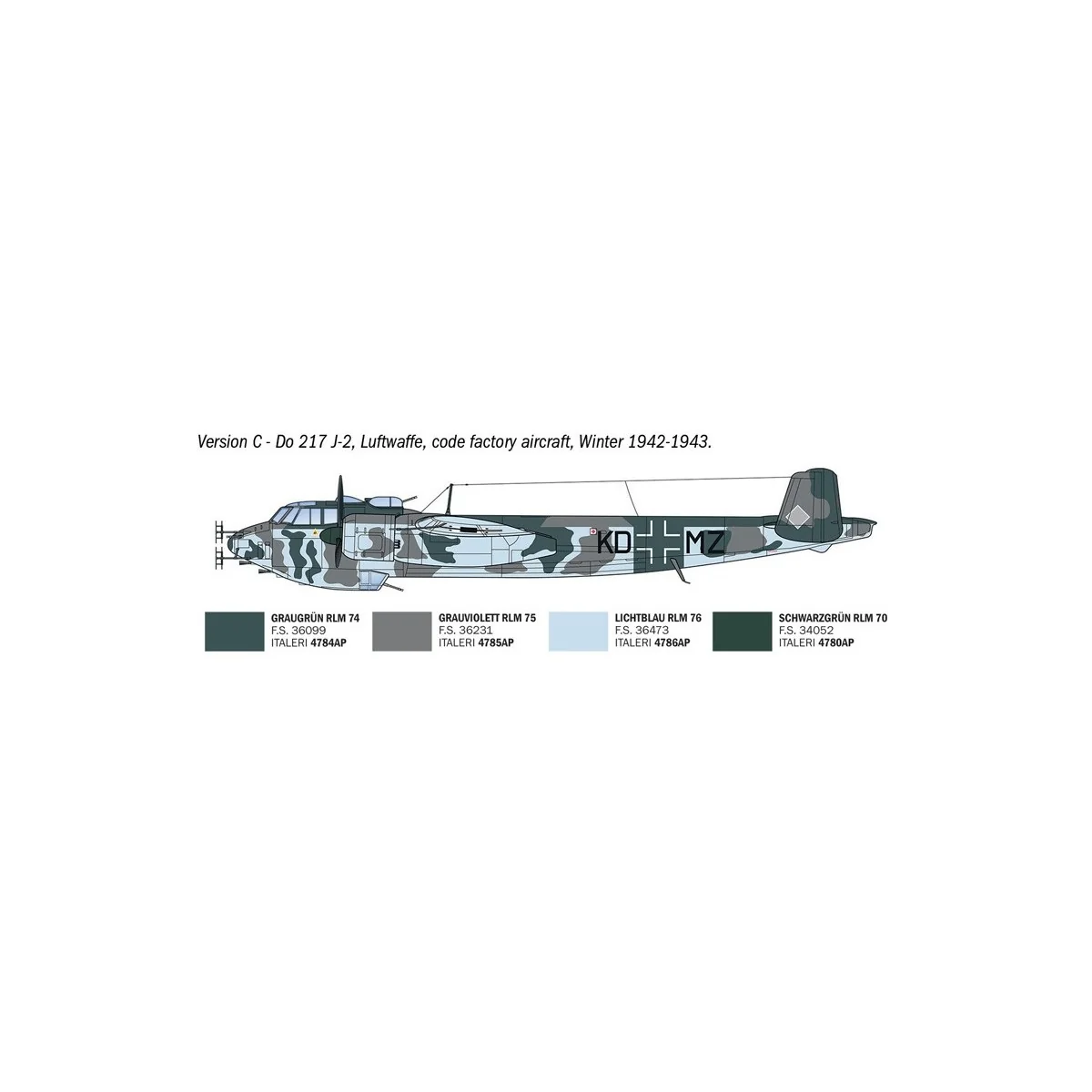 Maquette avion Dornier Do 217 J1/J2 Nachtjäger 1/72 - Italeri 91266 - I91266 Maquette avion Dornier Do 217 J1/J2 Nachtjäger 1/72 - Italeri 91266 - I91266