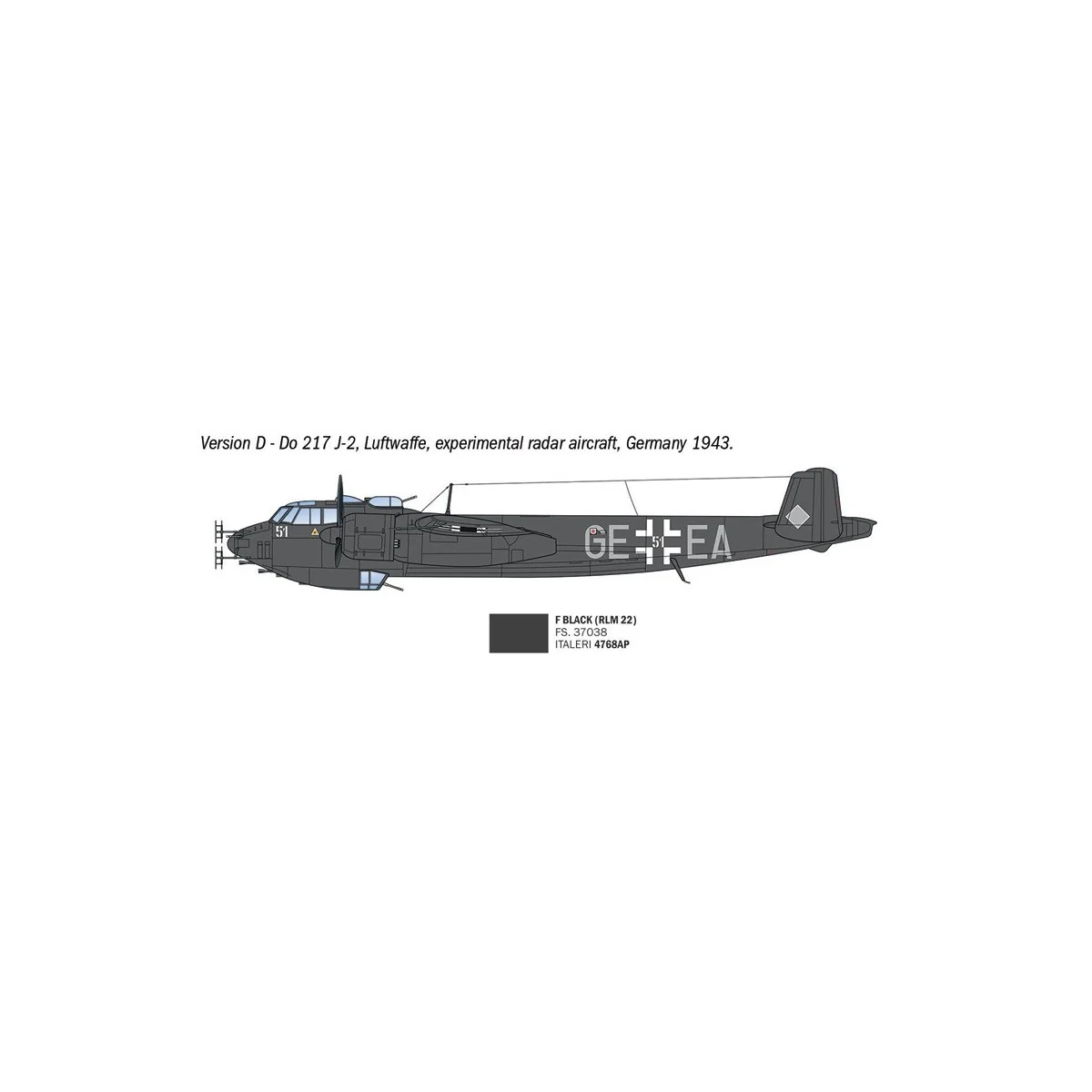 Maquette avion Dornier Do 217 J1/J2 Nachtjäger 1/72 - Italeri 91266 - I91266 Maquette avion Dornier Do 217 J1/J2 Nachtjäger 1/72 - Italeri 91266 - I91266