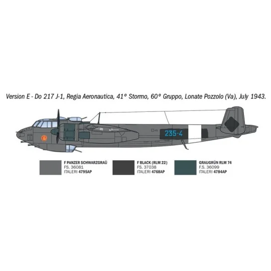 Aircraft model Dornier Do 217 J1/J2 Nachtjäger 1/72 - Italeri 91266 - I91266 I91266-Aircraft model Dornier Do 217 J1/J2 Nachtjäger 1/72 - Italeri 91266