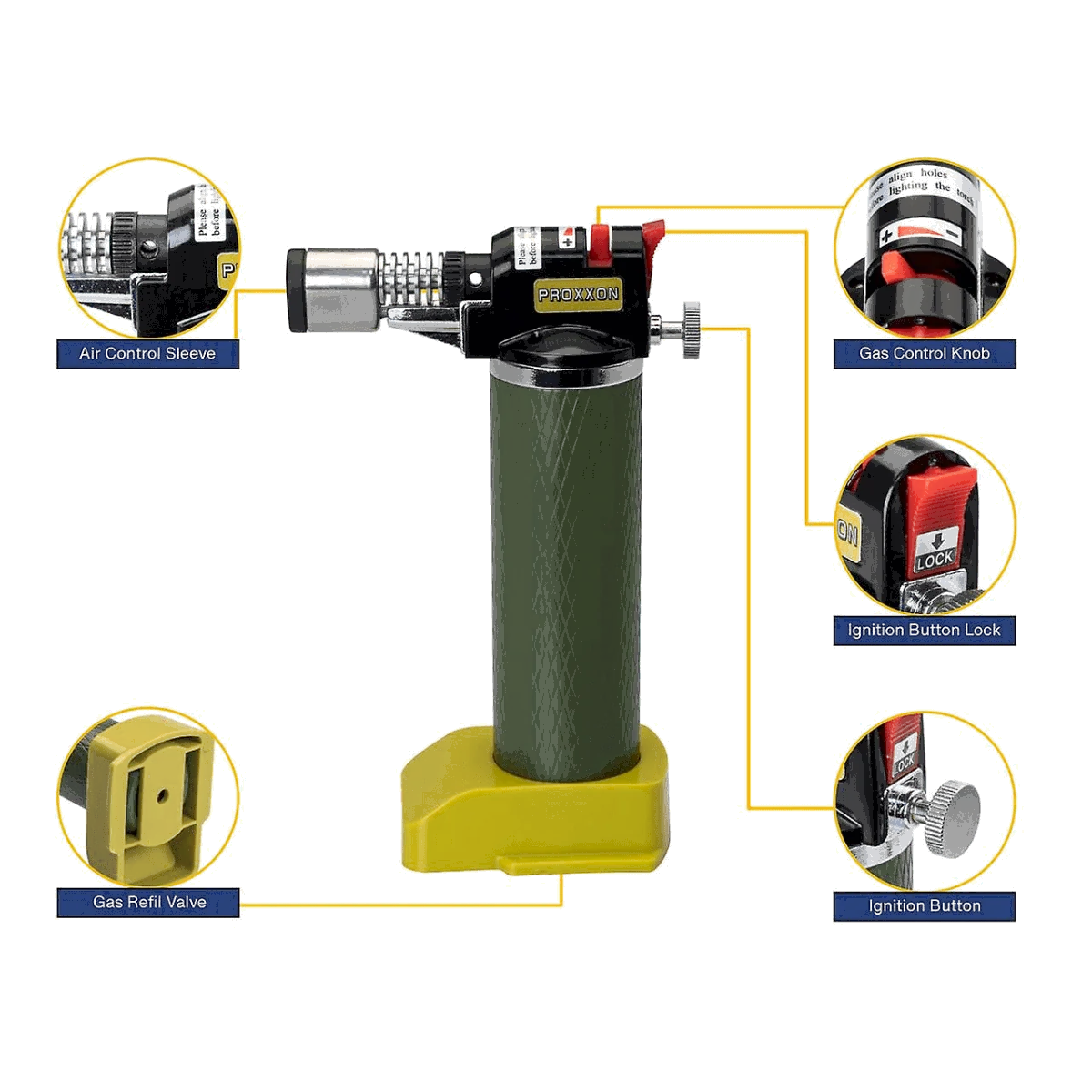 MFB/E - Proxxon microflam torch, max 1300°C, 50ml reservoir, piezo ...