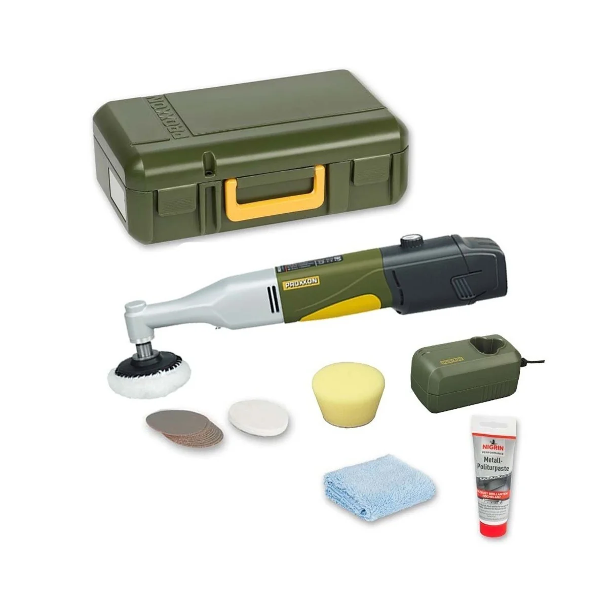 WP/A - Cordless Angle Polisher + Charger + Proxxon Battery - PRX-29820 WP/A - Cordless Angle Polisher + Charger + Proxxon Battery - PRX-29820