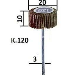 Proxxon 20x10mm normal grit flap wheel - PRX-28984 - PRX-28984
