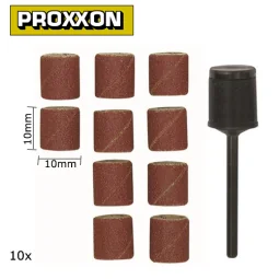 10mm corundum abrasive cylinders, 150 grit (x10) + Proxxon holder -...