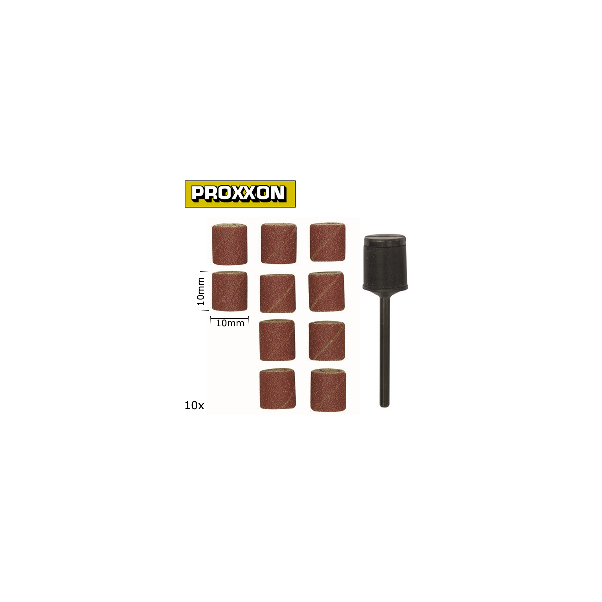 Cylindres abrasifs en corindon 10mm grain 150 (x10) + support Proxxon Proxxon PRX-28980 - 1