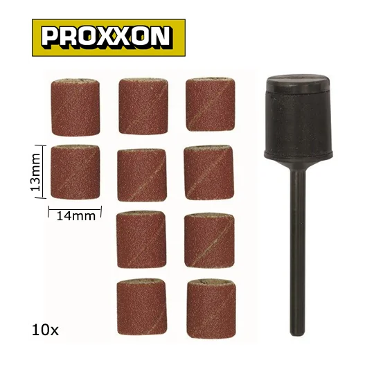 PRX-28978-14mm corundum abrasive cylinders, 120 grit (x10) + Proxxon holder - PRX-28978
