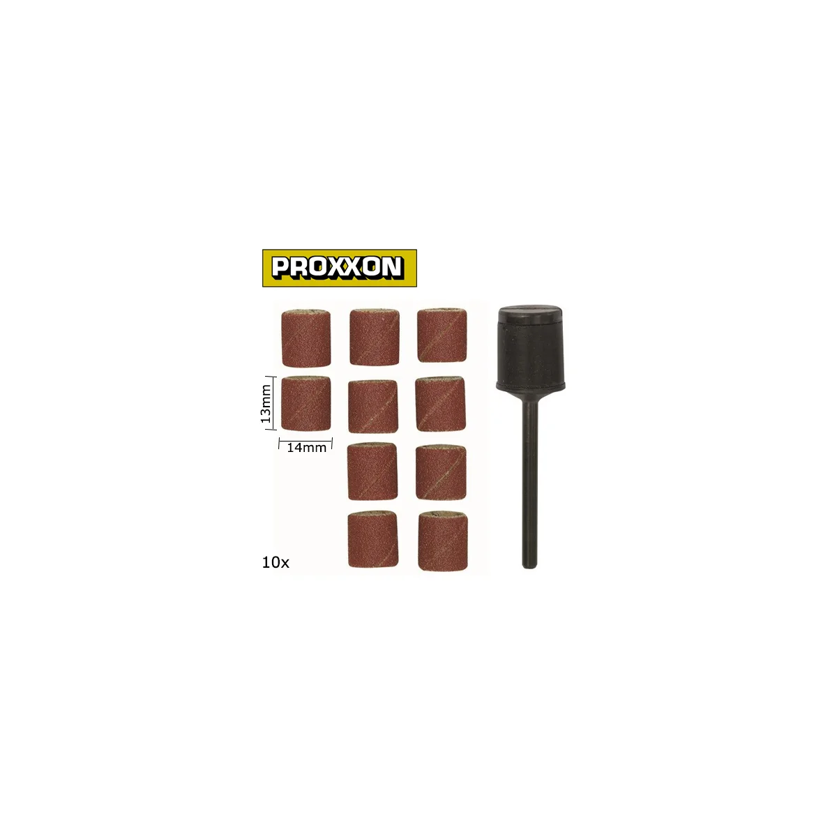 Cylindres abrasifs en corindon 14mm grain 120 (x10) + support Proxxon Proxxon PRX-28978 - 1