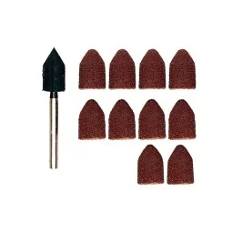 Abrasive cylinders shape cap 9mm grain 80 and 150 (x10) + support P...