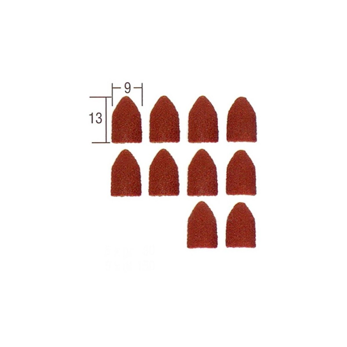 Abrasive cylinders shape cap 9mm grain 80 and 150 (x10) Proxxon - P...